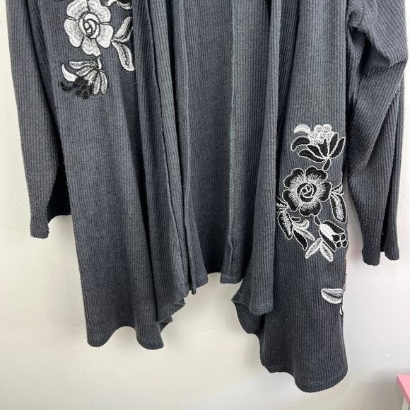 INC International Concepts Open Front Cardigan Gray embroidered womens size 1x - Picture 4 of 7